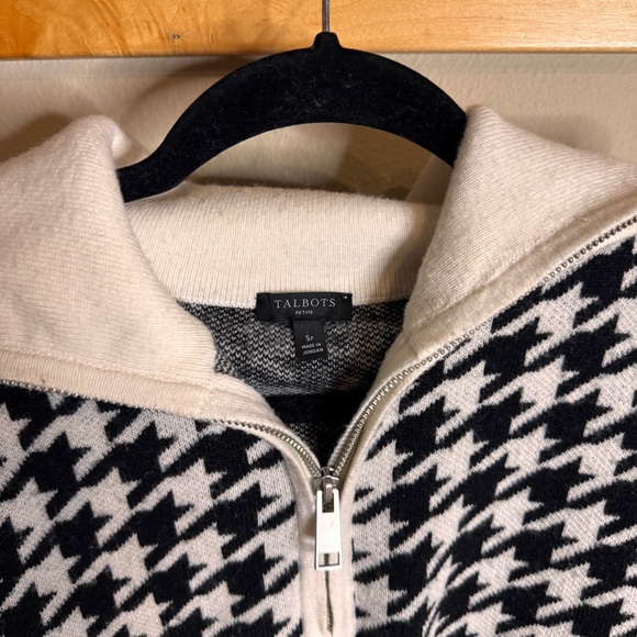 Talbots Black and White Houndstooth Sweater - Picture 2 of 6